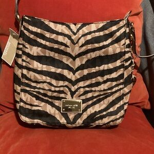 Michael Kors Animal Print Crossbody Bag - Black and Tan